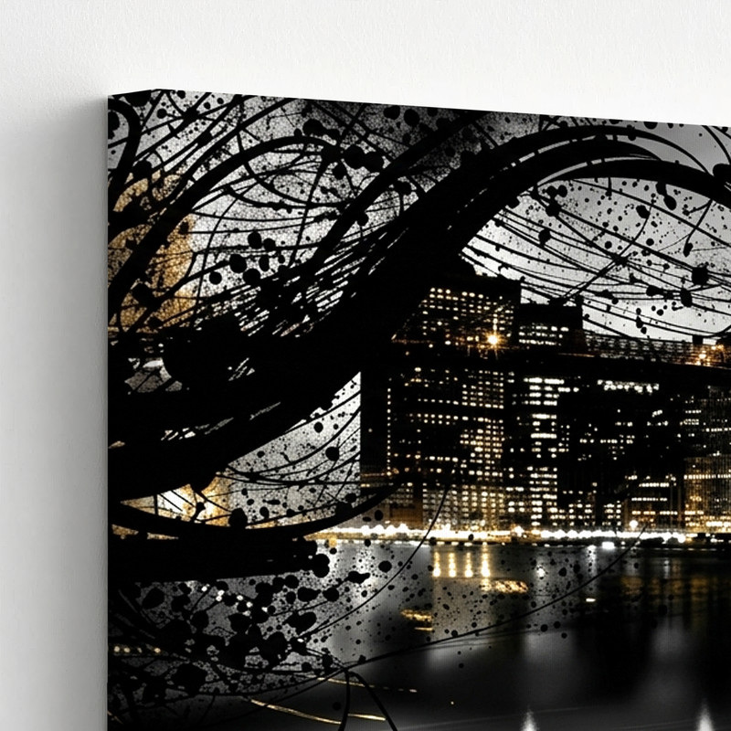 3 Pieces Modern Cityscape Abstract Large Wall Art Set for Bedroom Set Of 3 gallery