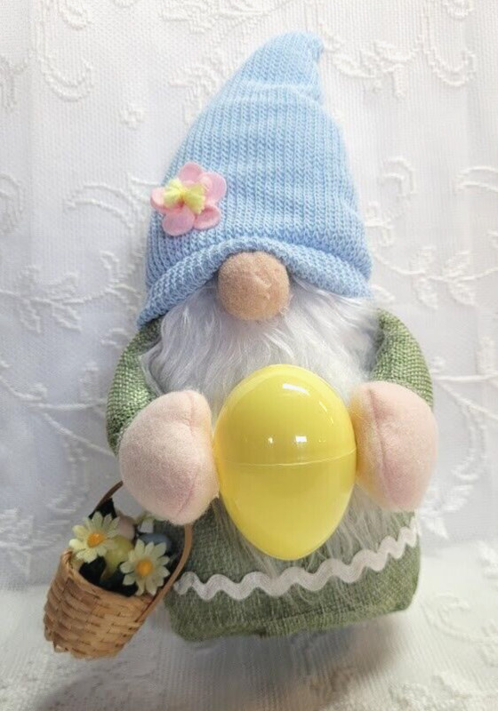 LAST TWO! Easter Bunny Gnomes Set of 2 Handmade Plush 11" New w/Spring Baskets gallery