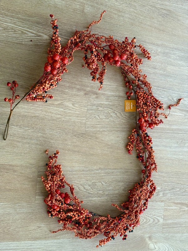 Primitive Farmhouse Fall Bittersweet Garland Orange Berries Swag Vine 6ft Autumn