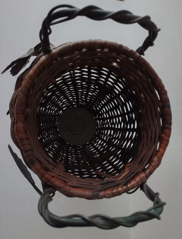 Basket Metal Wicker Weaved Standing Baldwin Forged In America Ivy Leaves gallery