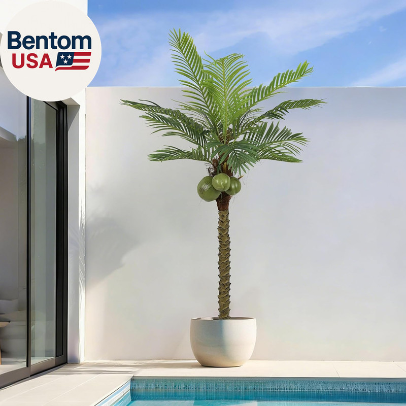 Artificial Phoenix Palm Tree 6.5FT Tall Large Faux Coconut Trees with Realistic gallery