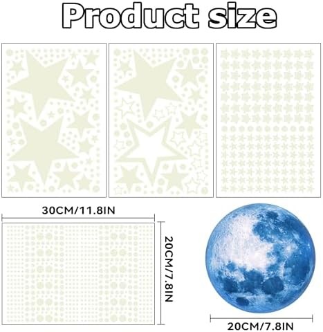 1078PCS Glow in the Dark Stars & Moon Stickers | Ceiling Wall Decals for Kids gallery