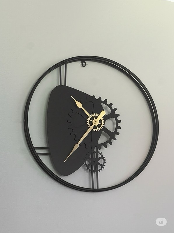 Modern Gear Style Silent Wall Clock 60 cm/24 Inches Diameter For Home Decor