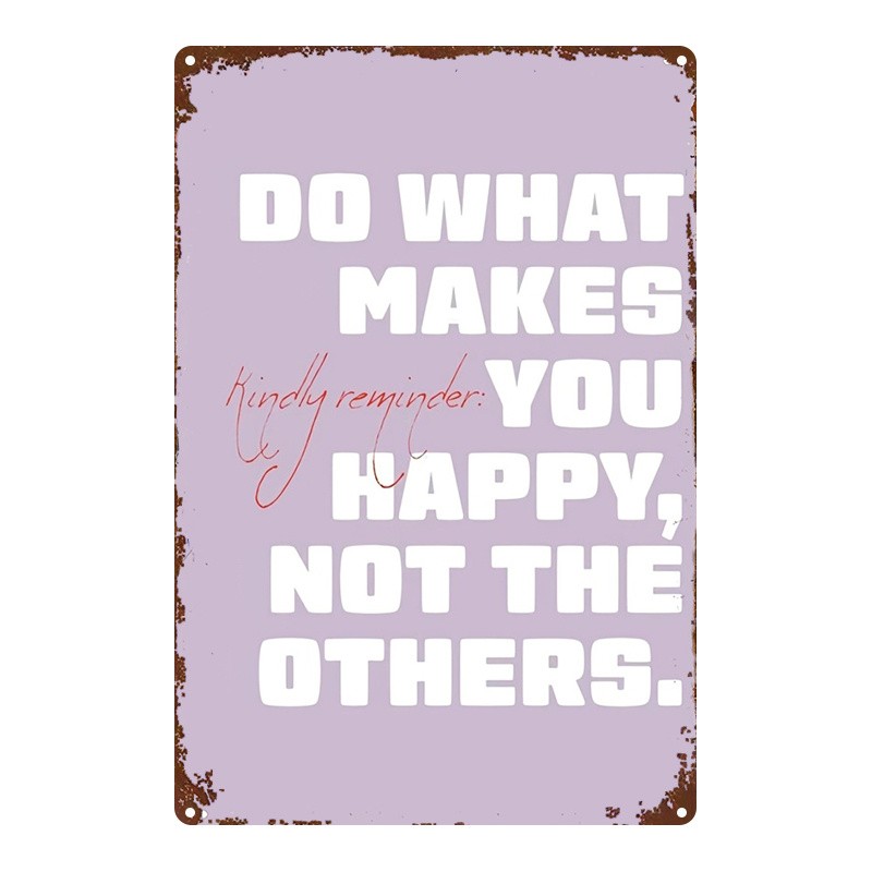 Purple Metal Sign 8×12 Inches White Text Distressed