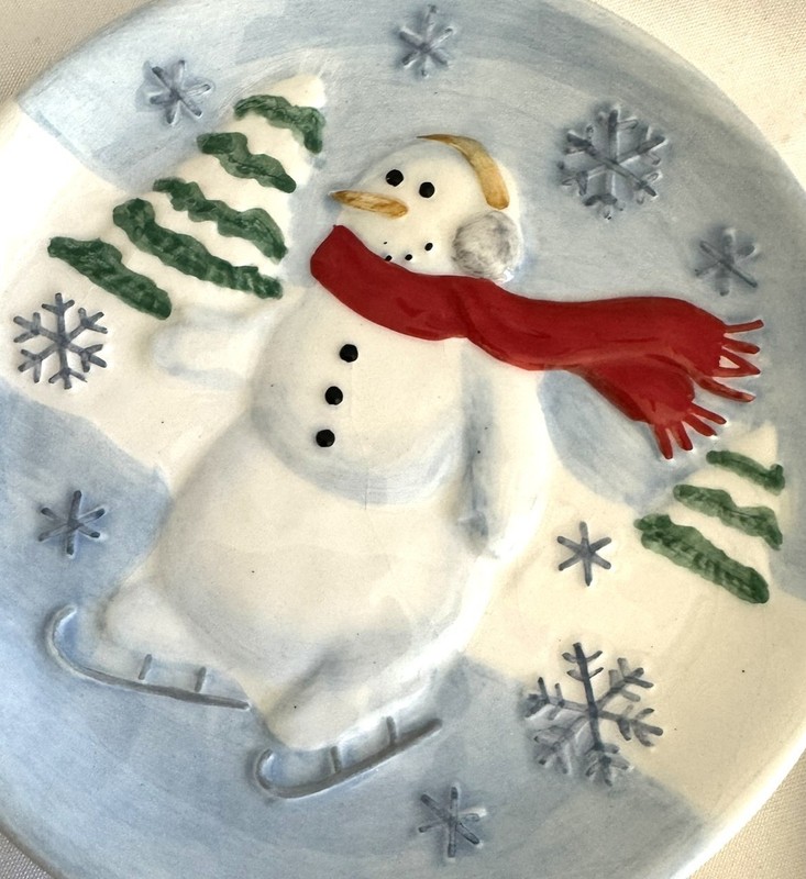New in Box * SNOWMAN DAYS 4 pc set MINI PLATES * MWW MARKET *SUSAN WINGET * 4.5" gallery