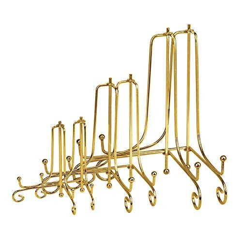 6 Pack Iron Display Stand,Iron Easel Plate Holder Stand 4inch+6inch+8inch Gold