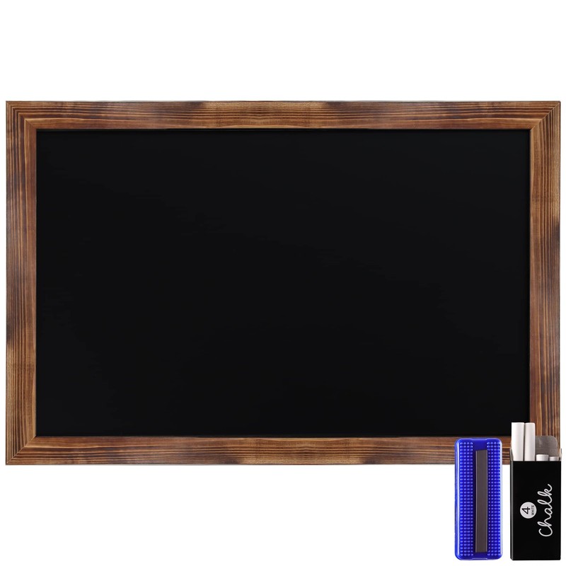 “Rustic Magnetic Chalkboard 36″”x24″” with Premium Matte Surface Frame”