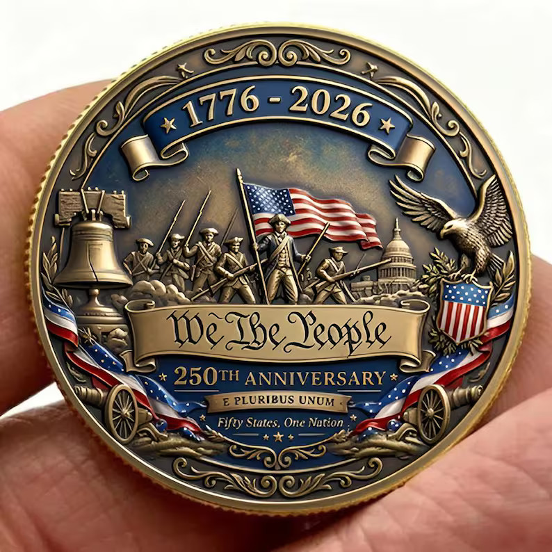 America 250th Anniversary Commemorative 3D Print Coin