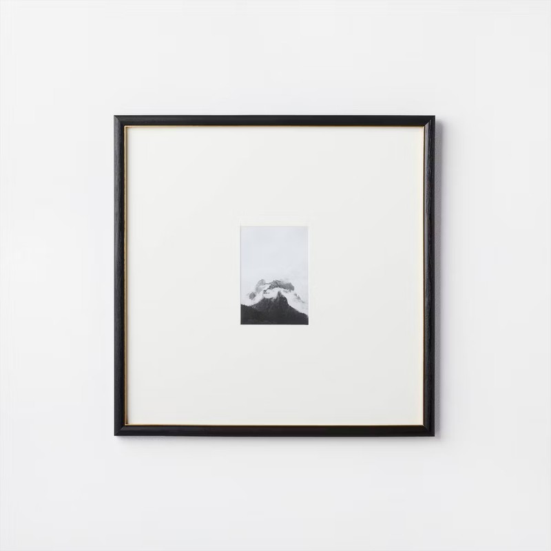 20″ x 20″ Matted to 5″ x 7″ Gallery Wall Frame Black/Brass