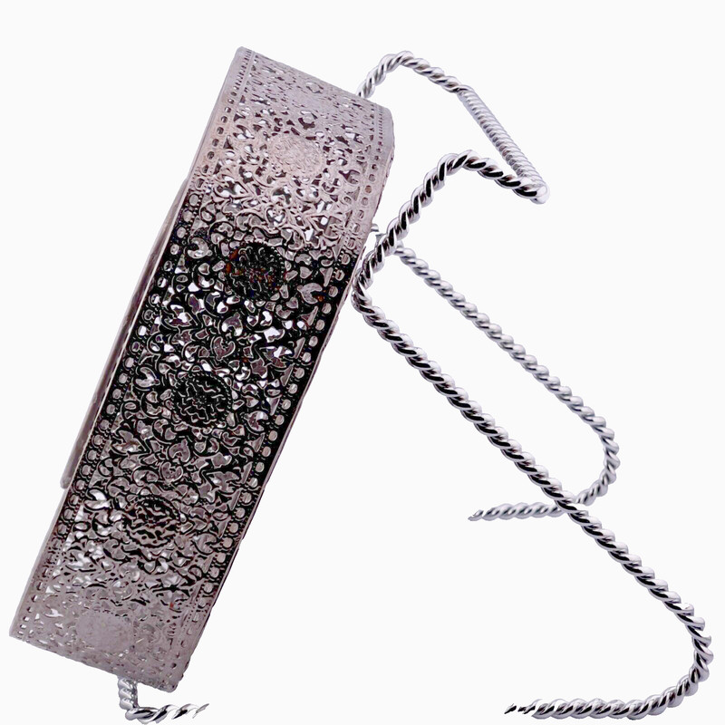 Black Metal Silver Letter "C" MonogramLacey Metal 7 inches tall gallery