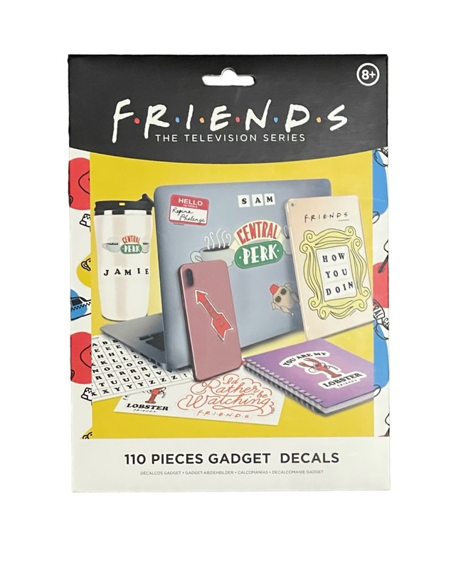 Friends Gadget Decals – 4 Sheets of Removable Waterproof Laptop Stickers