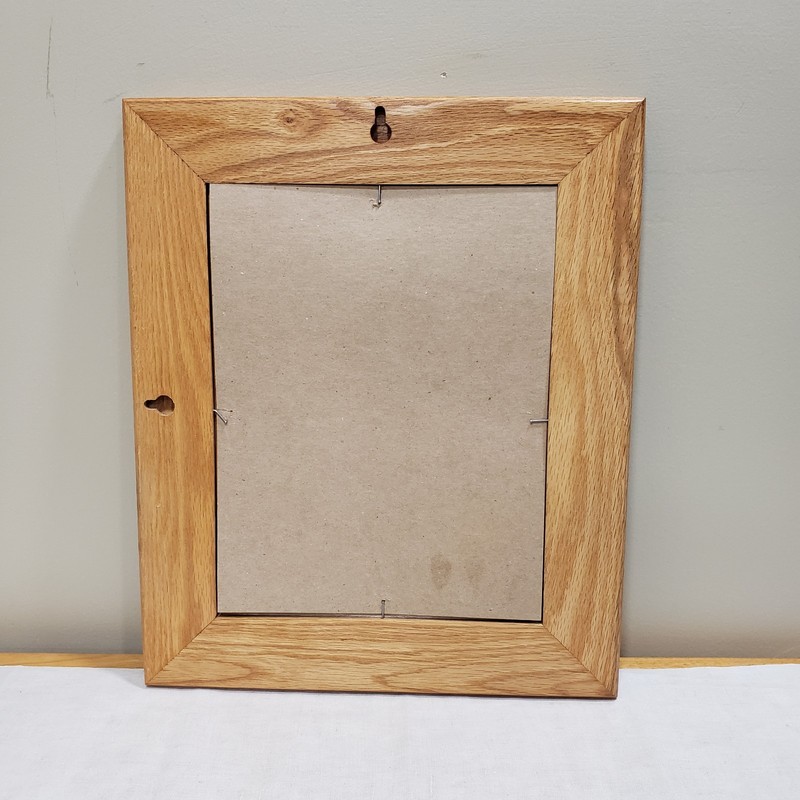 Two Tone Oak Picture Frame 8.5x11 Striped Wood Inlay Stepped Rustic Wall Decor gallery