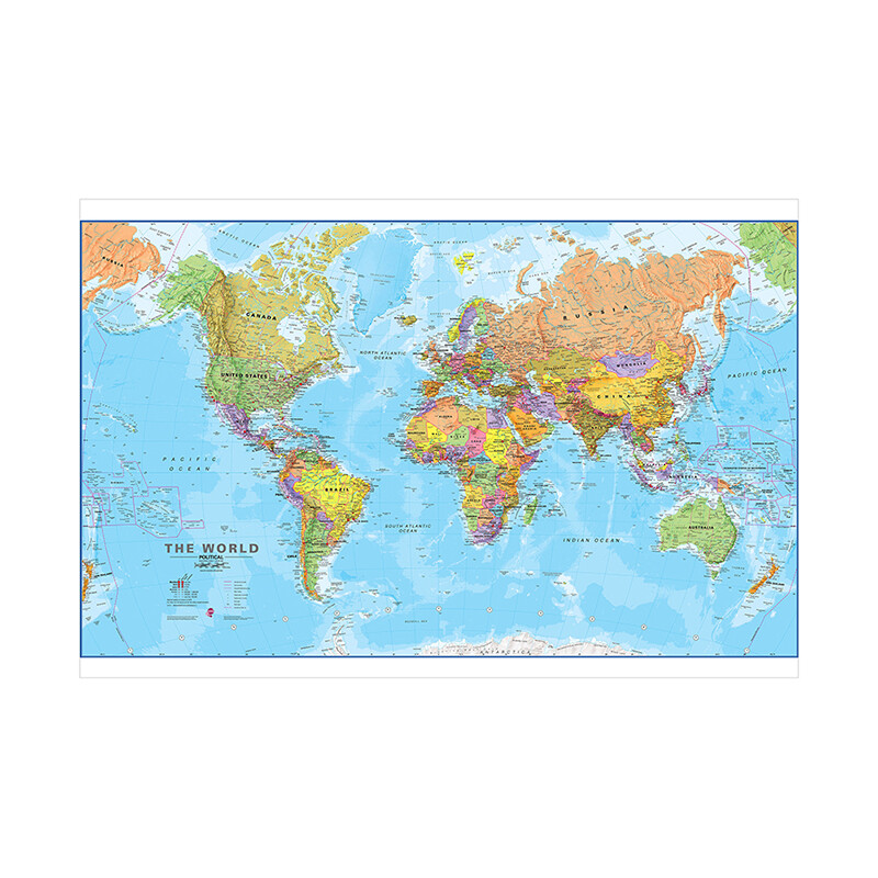 Political World Map Poster Print Wall Art Home Decoration 23*16inch
