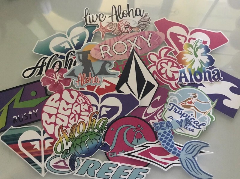 Surf Sticker Pack – Surfer Girl Surfing Roxy Quicksilver Rip Curl Billabong Reef