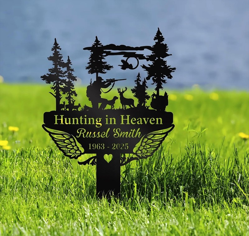Hunting Memorial Metal Stake Personalized Grave Marker Gift gallery