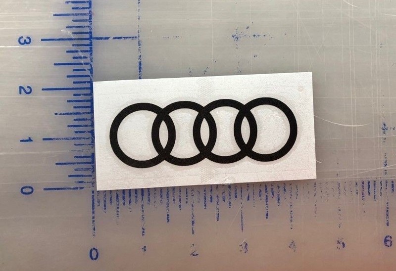 Audi Rings Decal 3″, 4″ 5″ 6″ Glove box, console, window bumper dash board Auto