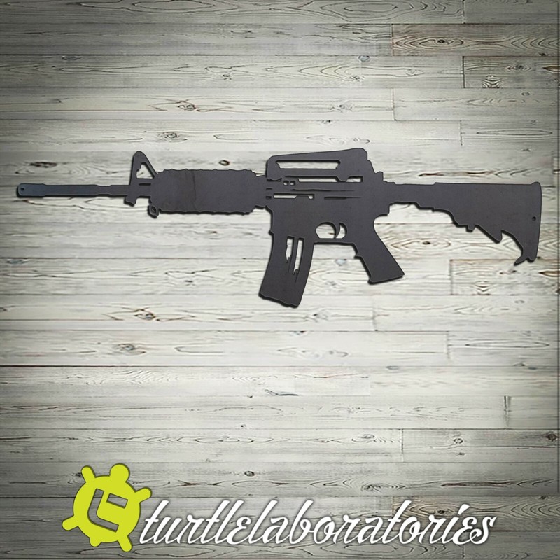 Decorative M4 Gun Metal Wall Art Hanging Home Decor Army Military
