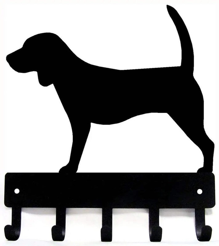 Beagle Wall Key Rack/ Dog Leash Hanger with 5 hooks – Made in USA