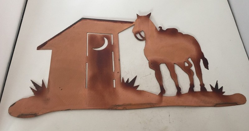 Stained Copper Horse Laser Cut Handmade Metal Local Made Horse Yard/ WallDecor gallery