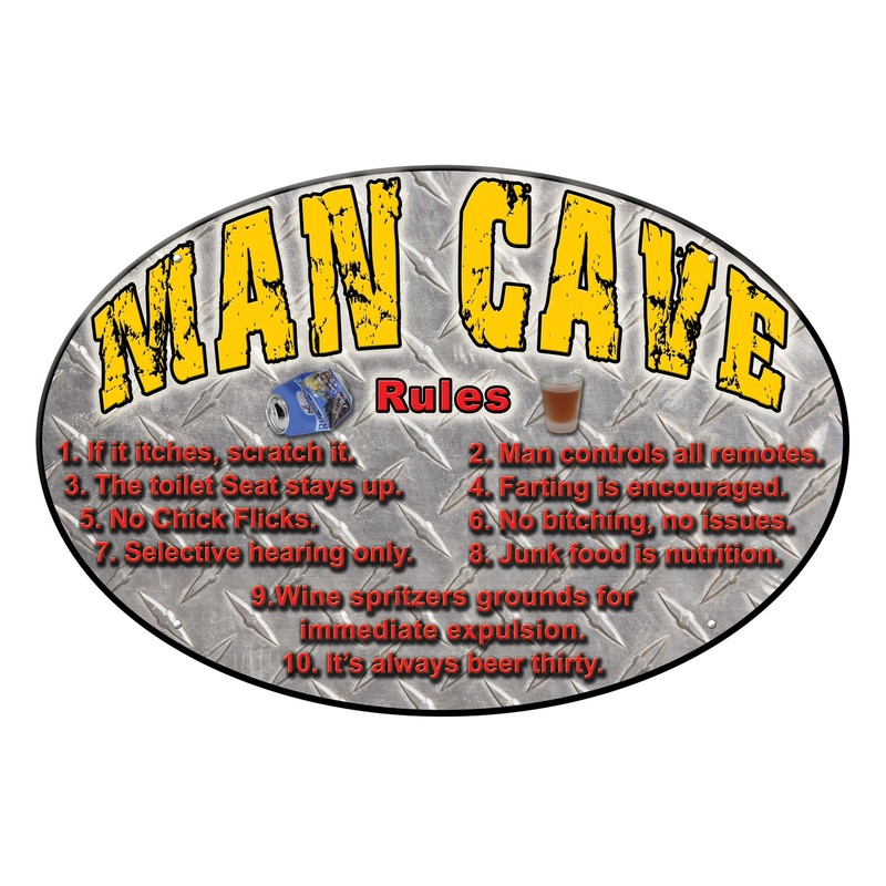 Rivers Edge Products Tin Sign, 12" x 17" Weatherproof Metal Wall Art, Man Cave