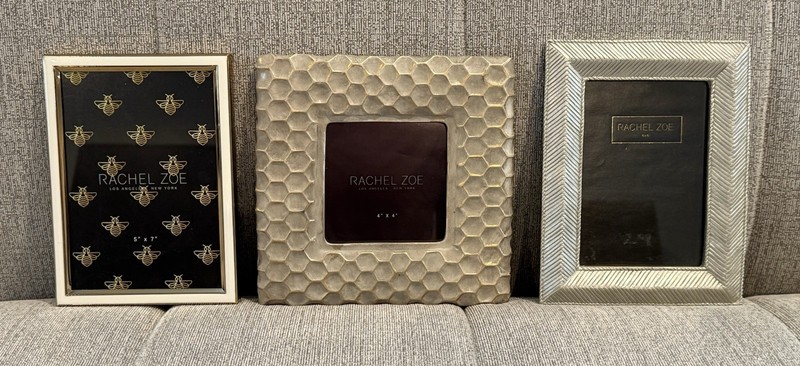 Set Of 3 RACHEL ZOE Photo Frames (diff. sizes) 4×4, 4×6, 5×7. NEW