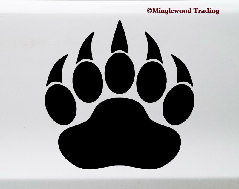 Bear Claw Vinyl Sticker – Pawprint Footprint Cub Wild Animal – Die Cut Decal