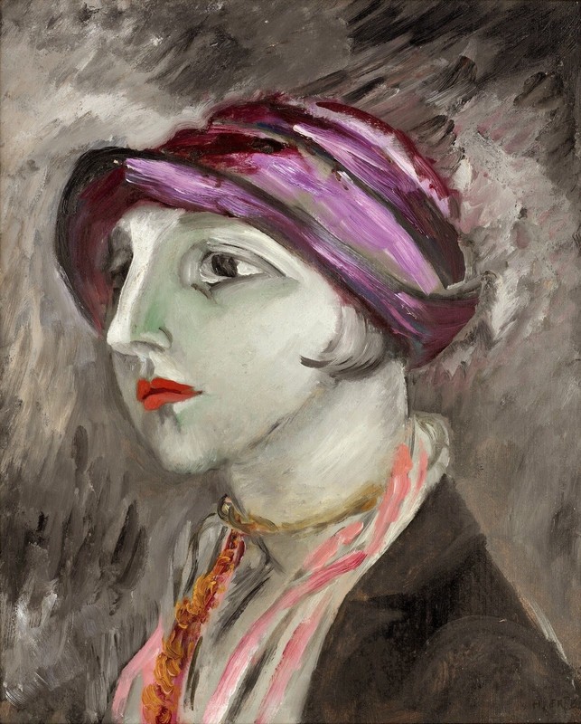 Sigrid Hjerten : The Violet Hat : 1923 : 13×19 Archival Art Print