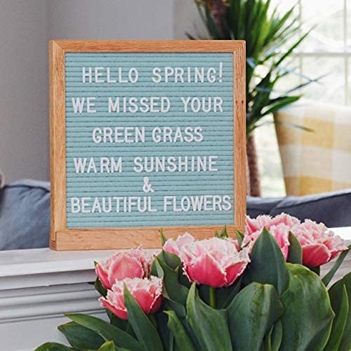 Light Seafoam Green Felt Letter Board, 10"x10" Changeable Letter Board + 300 . gallery