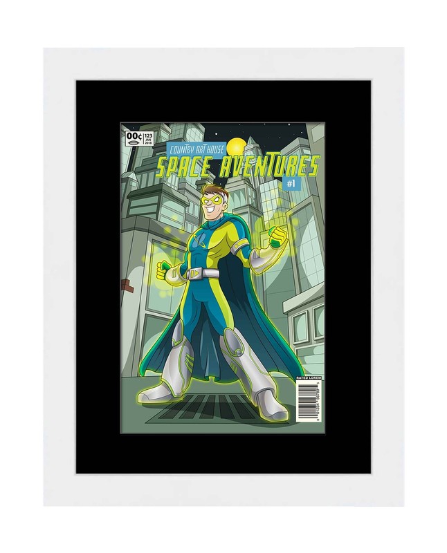 White Comic Book Frame With Black Mat For 1 Silver Age Comic Book