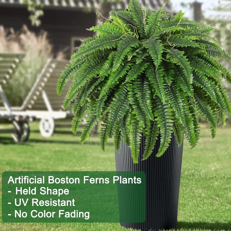Dkaltm 49in Single Silky Artificial Boston Fern Bush 95 Branches gallery