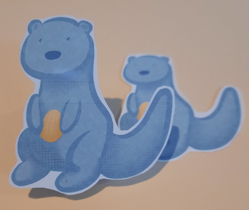 STICKER Cute Cartoon Blue Otter Original Art 2.5″x2.5 Kawaii