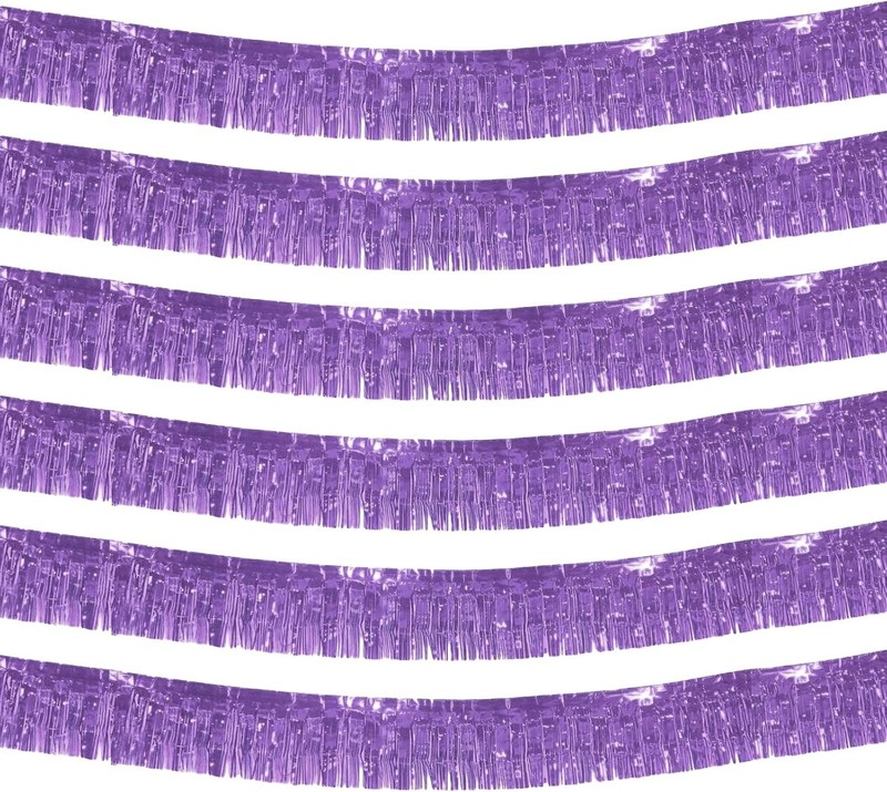6 Pack 10 Feet Foil Fringe Garland Metallic Tinsel Streamers Banner Wall Hanging