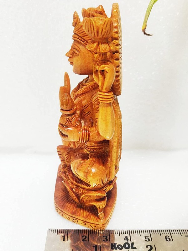 Pure Sandalwood Goddess Laxmi Statue for Home Decor Showpiece Laxmi Idol 4'' gallery