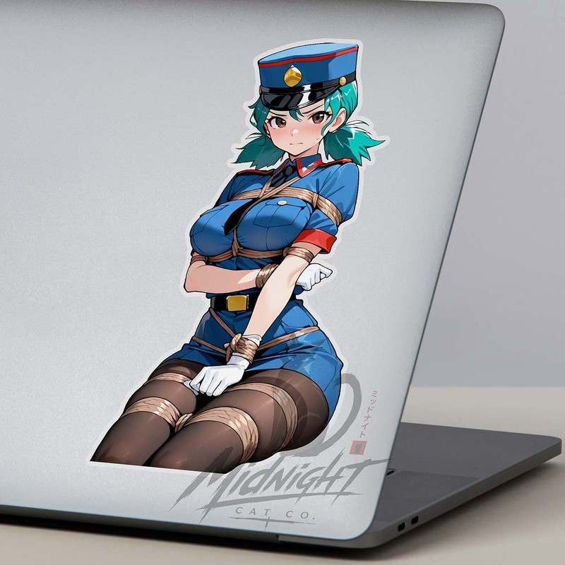 Officer Waifu 7in Vinyl Sticker Anime Manga d Laptop Skateboard Car