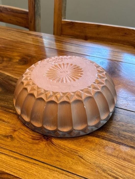 Pompadour USA 494 Vintage Geometric Carved Decorative Bowl Boho Accent gallery