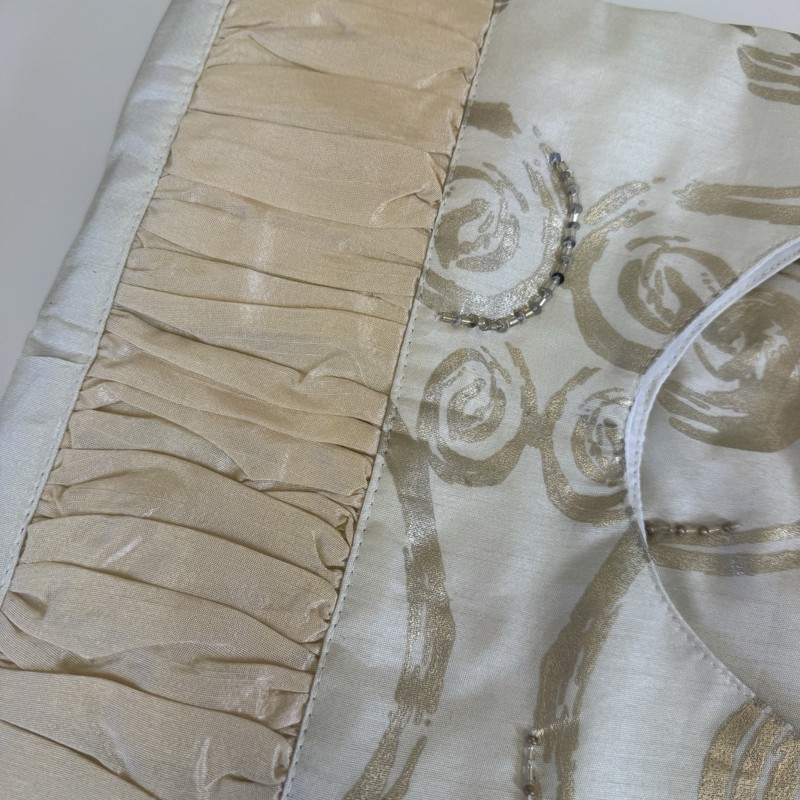 Pier 1 Imports Gold Mantel Scarf 7 X 2 Cream Metallic Beaded Discontinued New! gallery