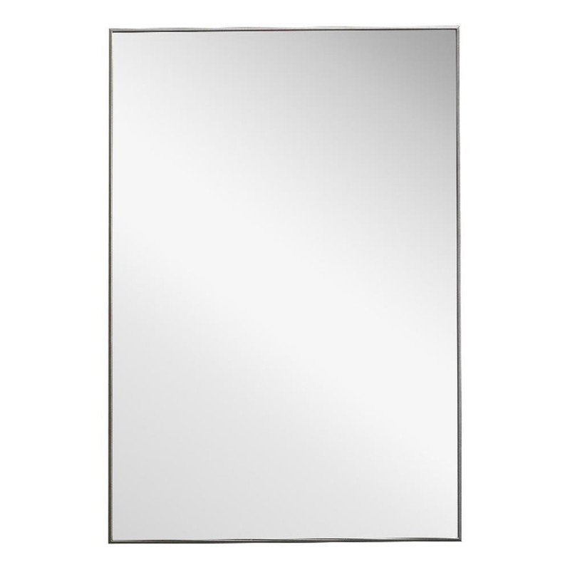 Bowery Hill Contemporary Polystyrene Plastic and MDF Mirror in Silver gallery