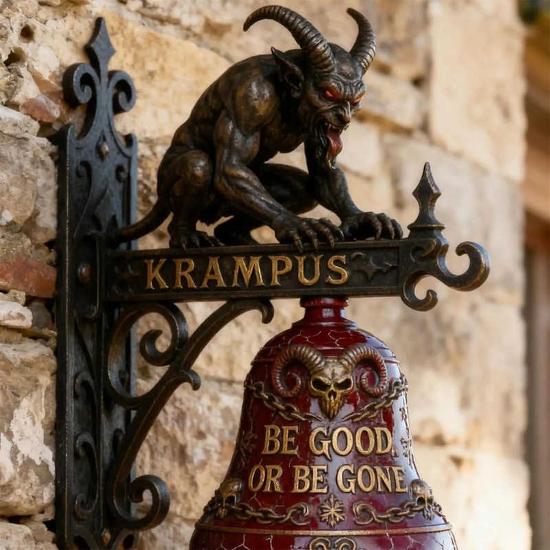 Krampus Be Good or Be Gone Decorative Bell 16cm ✨ Collectible Ornament gallery