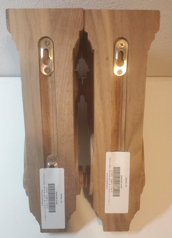 TWO Ekena Millwork Boston Traditional Scroll Solid Wood Corbel Unfinished Walnut gallery
