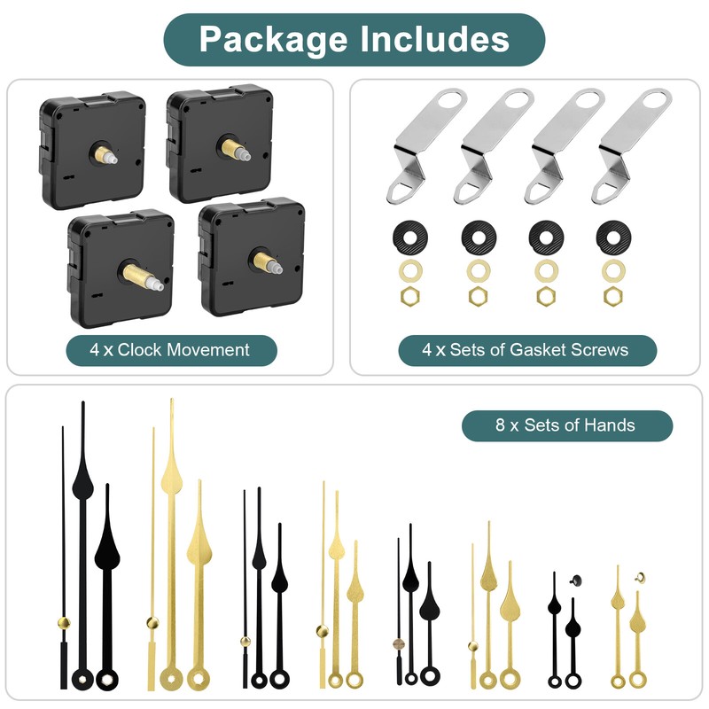 4 Set Quartz Wall Clock Movement Mechanism DIY Replacement Hands Repair Tool Kit gallery