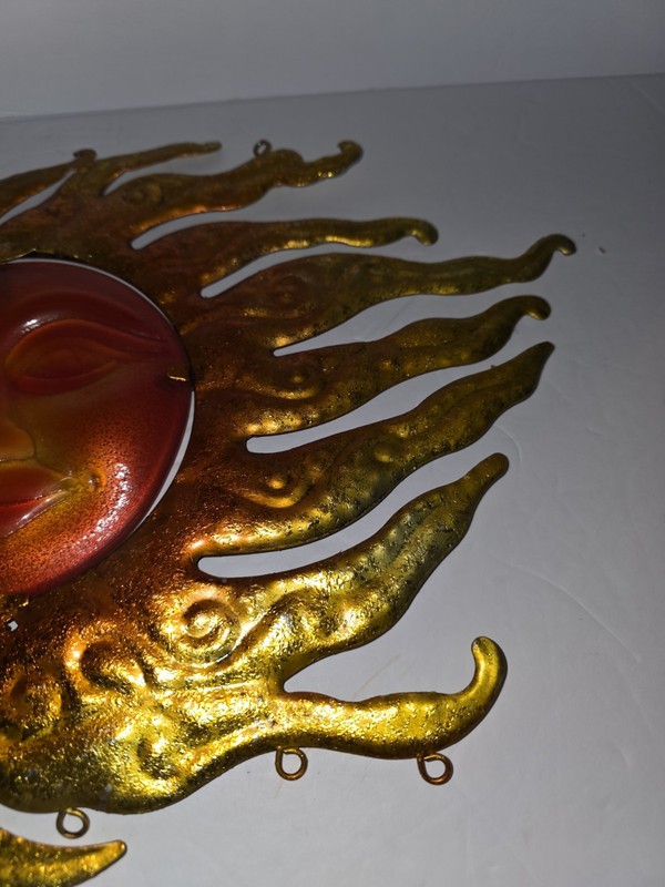 Sun- Moon - Metal Wall Art - Yellow & Orange 14 X 10 Beautiful gallery