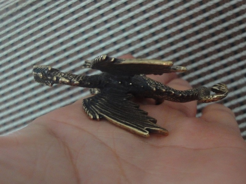 Solid Brass Figurine Copper Pterosaur Flying Dragon Statue for Home Decor gallery