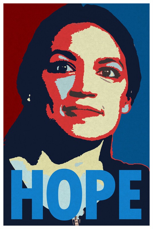 Alexandria Ocasio Cortez Hope Campaign Art Poster 12×18
