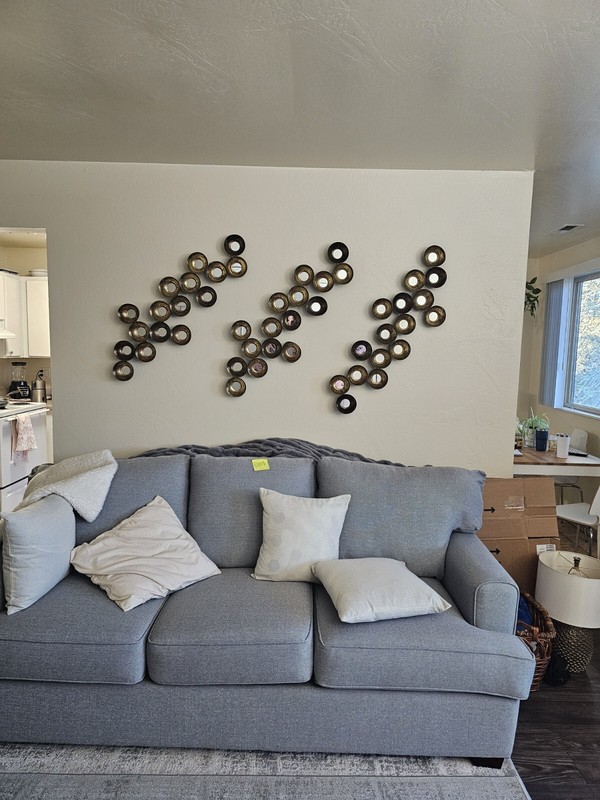 Modern 3-Piece Metal Wall Art – Abstract Circular Design – Bronze & Black gallery
