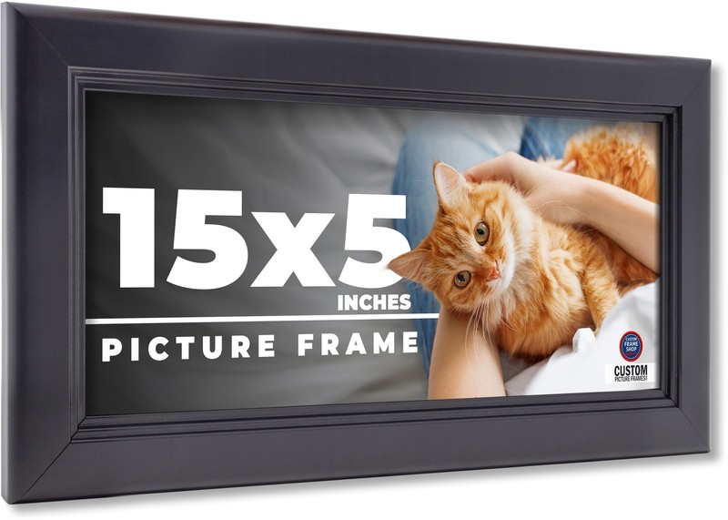 15×5 IN Frame Black Passaggi Solid Wood Picture Frame Width 1.5 Inches | Interio
