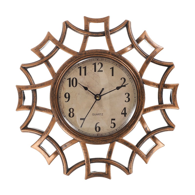 10 Inch Outdoor Wall Clock Waterproof Garden Clock Floral Lace Bronze Tone