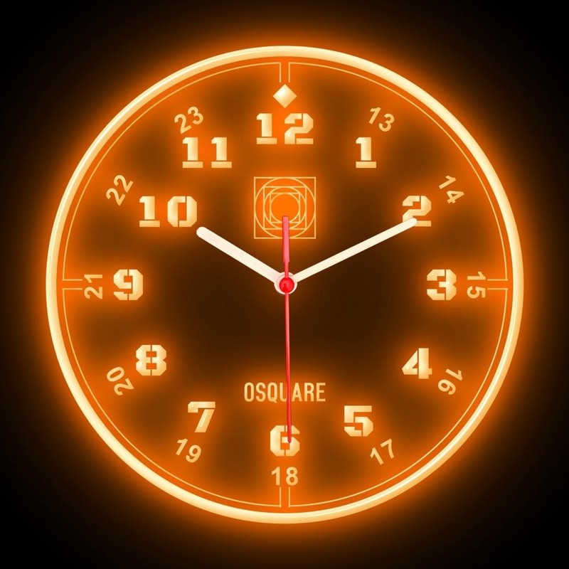 OSQUARE North European Minimalism Interior Design Home Decor Wall Neon Clock 10" gallery