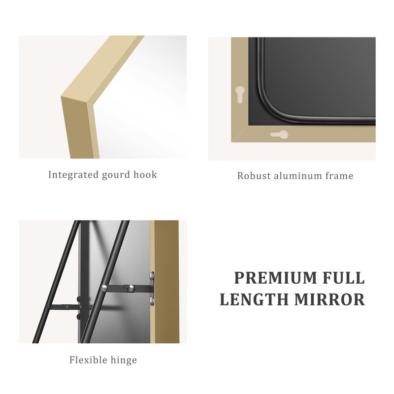 EDX Arched Full Length Mirror 59"x16" Full Body Mirror Rectangle Free Standing gallery