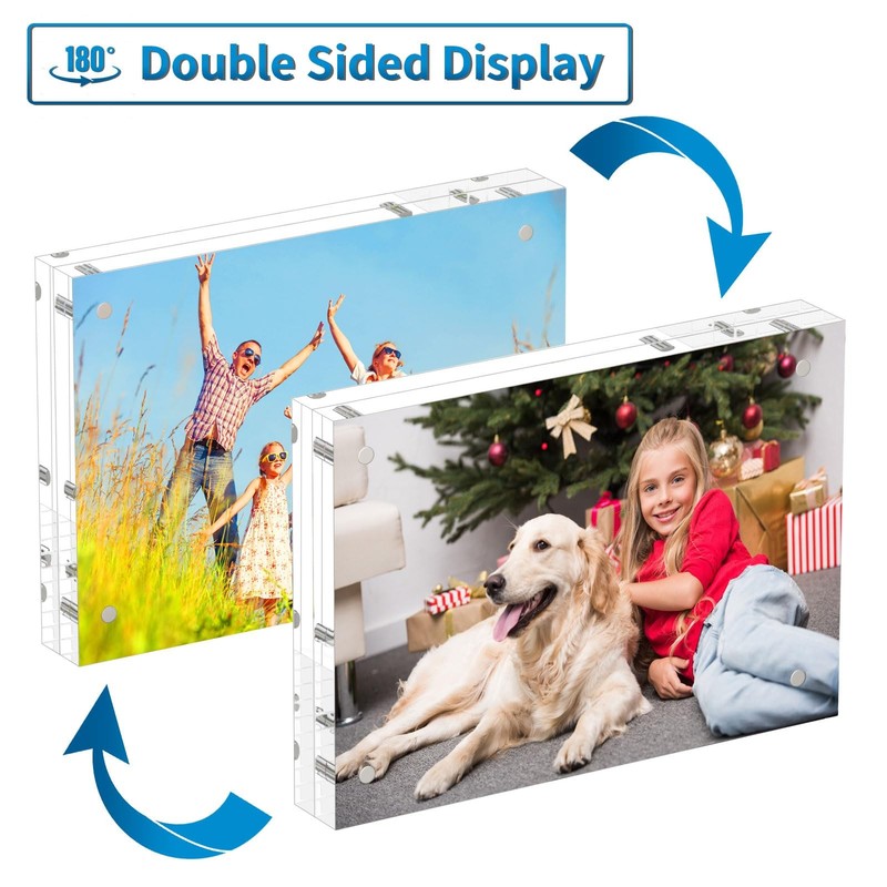 4x6 Acrylic Picture Frames 3 Pack, 20% Thicker Block, Clear Picture Frames Fr... gallery