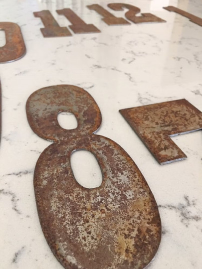 2 Inch Metal Letters and Numbers - Rusty or Natural Steel Finish gallery